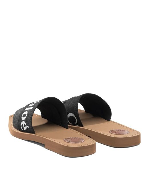 Chloé Black "Woody" Slides