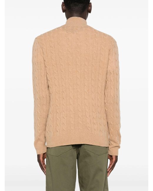 Polo Ralph Lauren Natural Cable-Knit Quarter-Zip Jumper for men