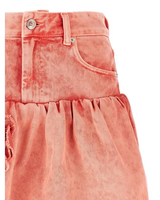 Ganni Pink Denim Jeans Skirt