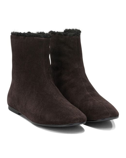 Strategia Black Suede Leather Boots Ankle
