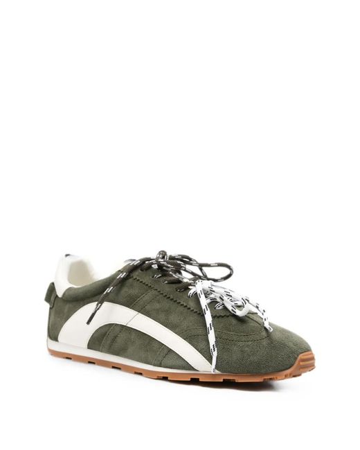 DSquared² Green Lace-Up Low Top Sneakers for men