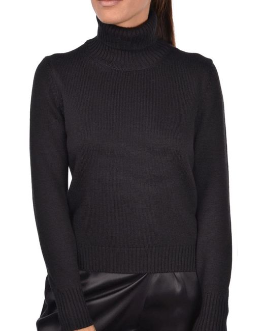 Gran Sasso Black Wool Cyclist Sweater