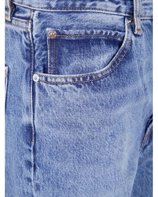 FRAME Blue "The Vertical" High Rise Straight Leg Jeans