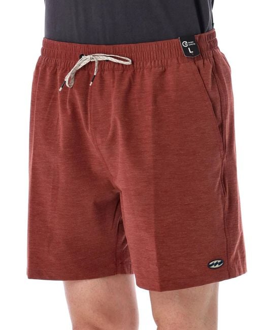 Billabong Red Every Other Day Layback 16" Swim Trunks for men