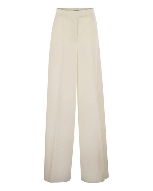 Max Mara White Ninfa Long Trouser