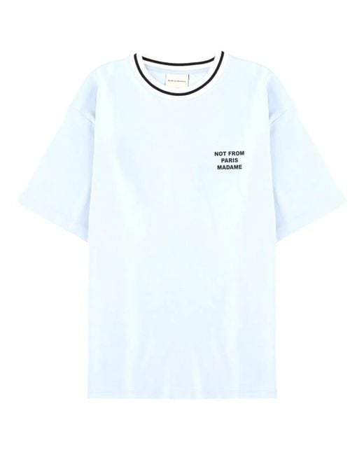Drole de Monsieur Blue Cotton T-Shirt for men