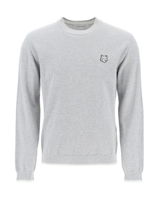 Maison Kitsuné Gray Bold Fox Head Pullover Swe for men
