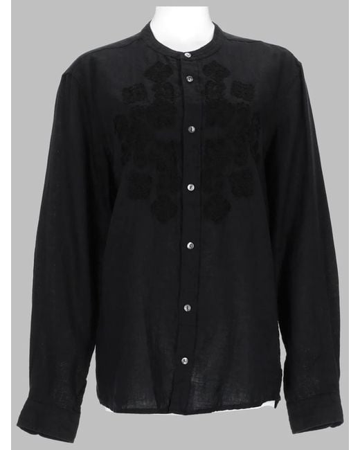 P.A.R.O.S.H. Black P.A.R.O..H. Embroidered Linen Shirt