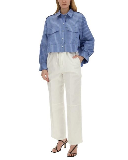 Victoria Beckham Natural Wide Leg Pants