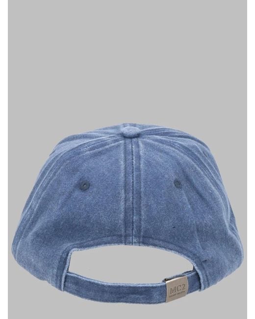 Mc2 Saint Barth Blue Cappello Da Baseball Con Logo for men