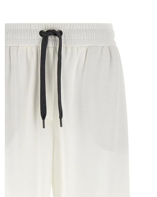 Brunello Cucinelli White 'Track' Pants
