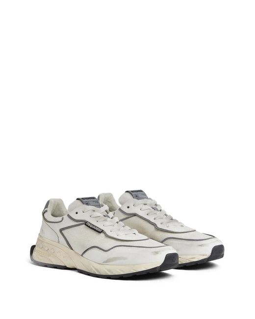 DSquared² White Sprinters Polyester Sneakers