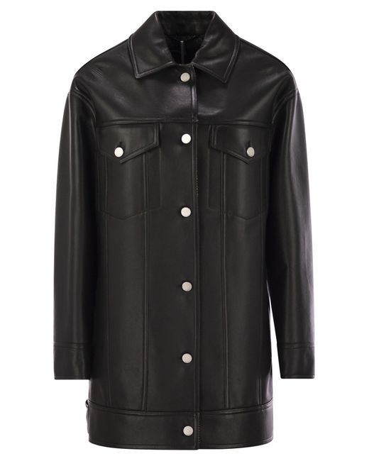 【関税＆送料込み】Max Mara Girino - Nappa Leather Over Jac Max Mara Girino Nappa Leather Over Jacket in Black | Lyst