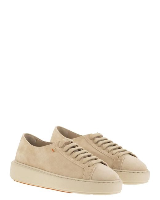 Santoni Brown Suede Sneakers