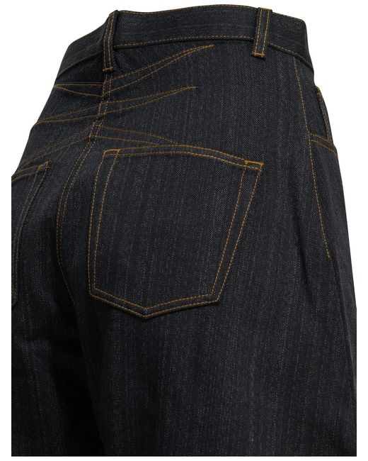 Alaïa Blue Alaia "Round" Wide-Leg Jeans