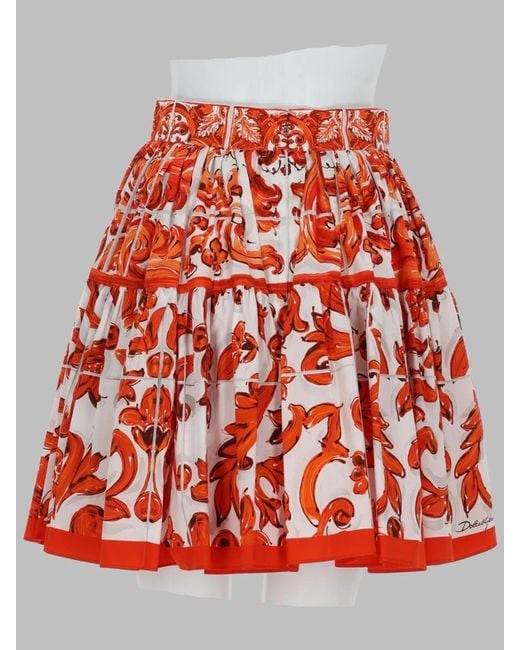 Dolce & Gabbana Red Dolce & Gabbana Gonna Corta
