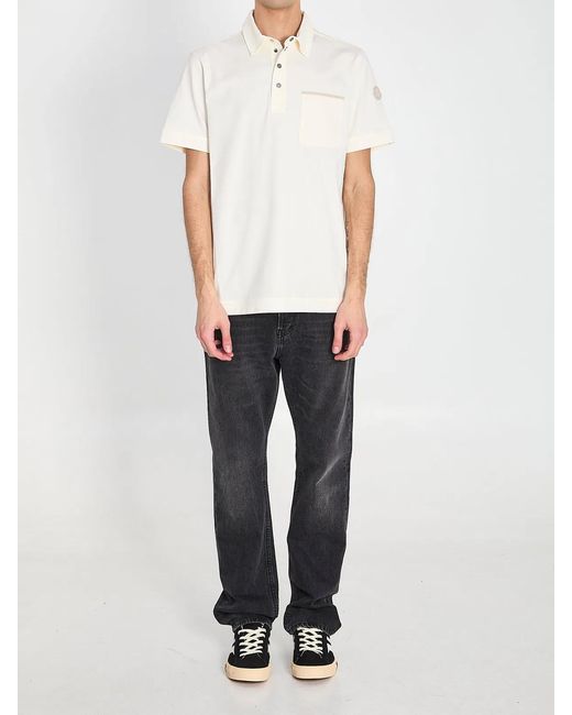 Moncler White Mini Polo Ss26 for men
