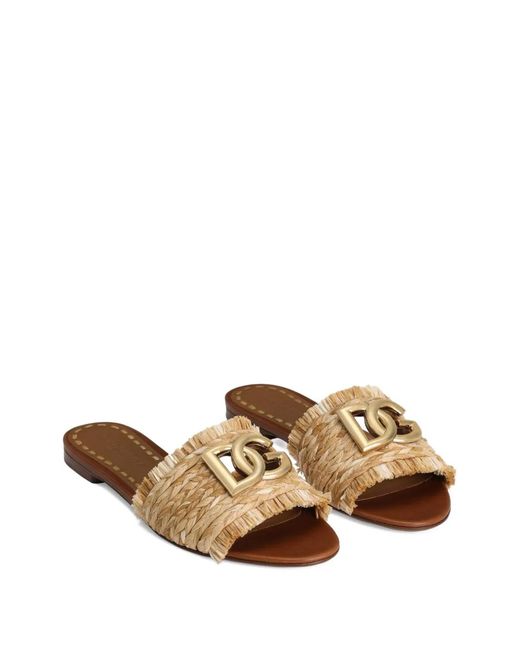 Dolce & Gabbana Dolce & Gabbana Flat Sandal With Natural Raffia