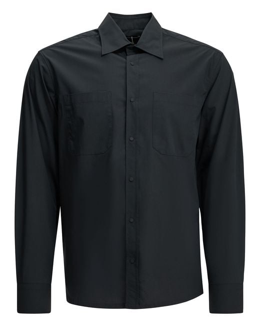 Herno Black Modal Polyester Elastane Shirt for men