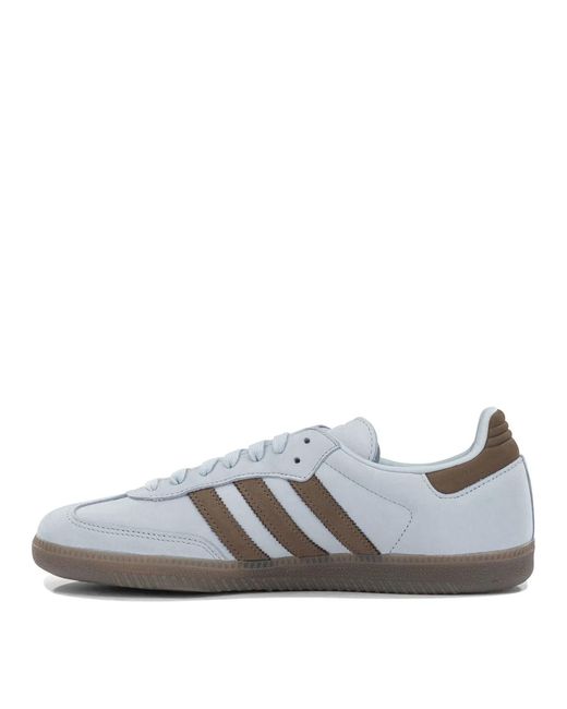 Adidas Originals Gray Samba Og Lightblue Leather Rubber Sneakers