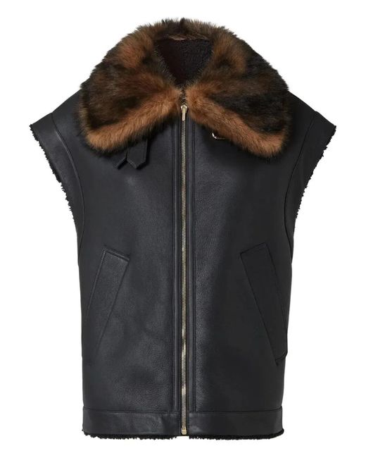 Fendi Black Sheepskin Gilet