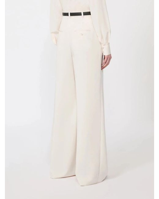 Max Mara White Mstamico Cady Trousers