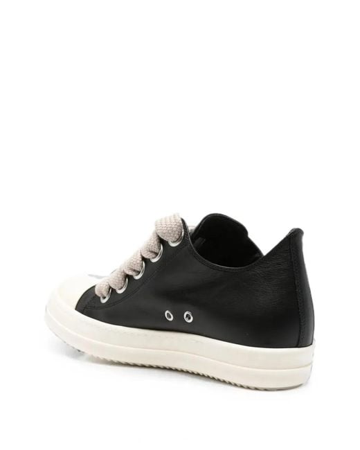 Rick Owens Black Jumbolace Low Sneakers for men