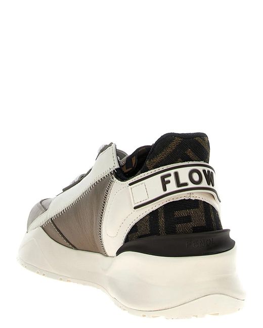 Fendi White 'Flow' Sneakers