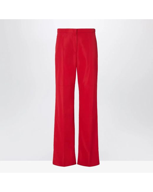 Fendi Red Technical Viscose Trousers