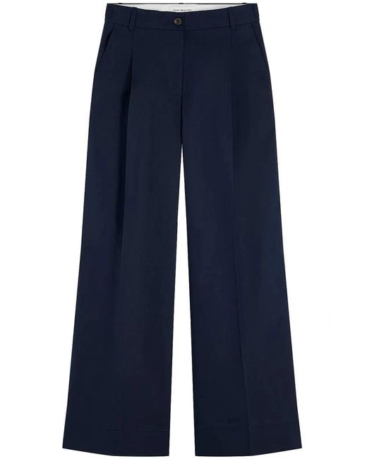 Tommy Hilfiger Blue Wide Leg Chino Pants With High Waist