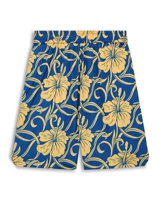 Drole de Monsieur Blue Short Plage Hibiscus for men