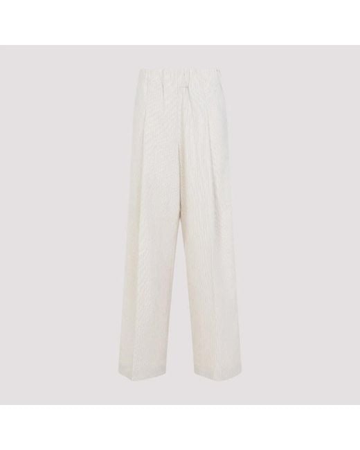 Dries Van Noten White Ecru Pila Cotton Pants