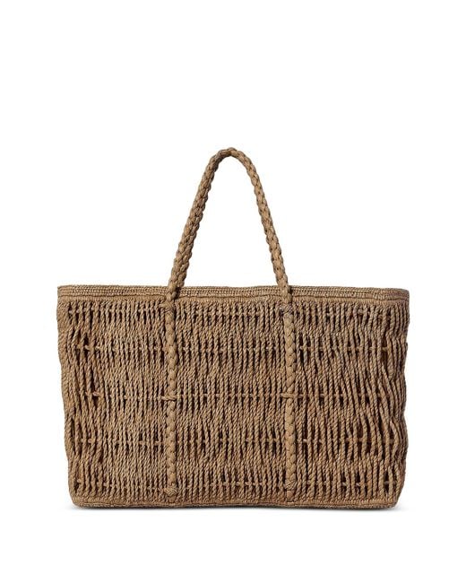 The Row Brown Raffia Georgica Shopping Bag