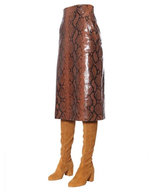 DSquared² Brown Python Print Skirt
