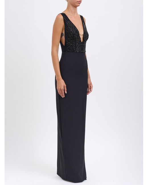 Elisabetta Franchi Blue Carpet Georgette Dress