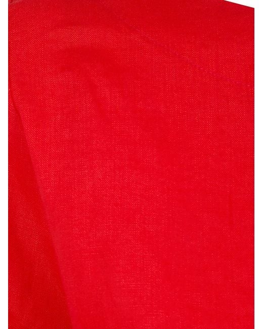 Whyci Red Linen Blouse