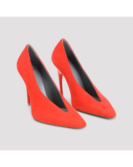 Balenciaga Red Tangerine Duchesse Pumps