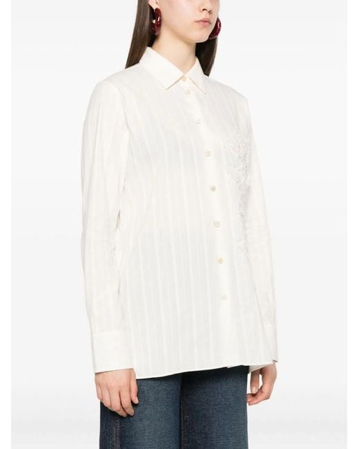 Golden Goose Deluxe Brand White Cotton Sequined Shirt