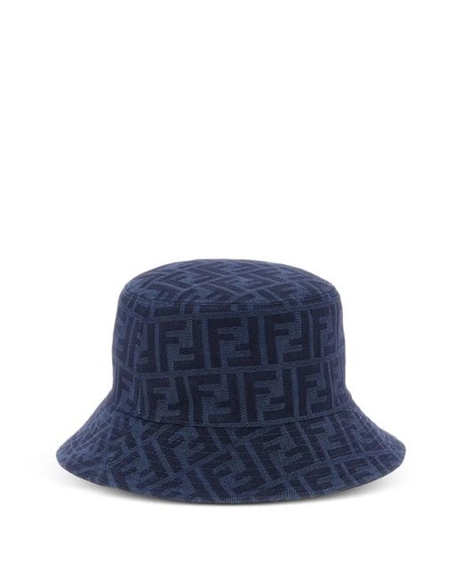 Fendi Blue Reversible Monogram Denim Cap