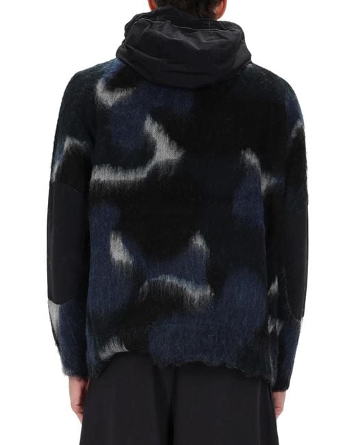 And Wander Black Zipper Hooded Sweater for men