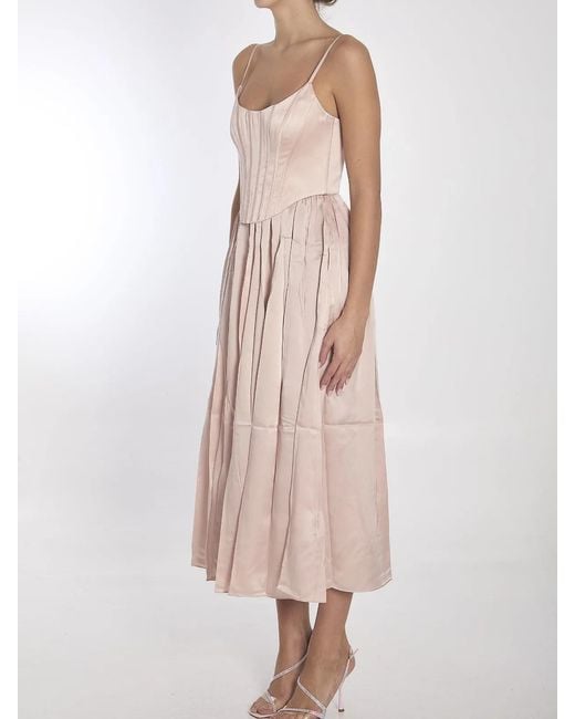 Zimmermann Pink Corset Midi Dress