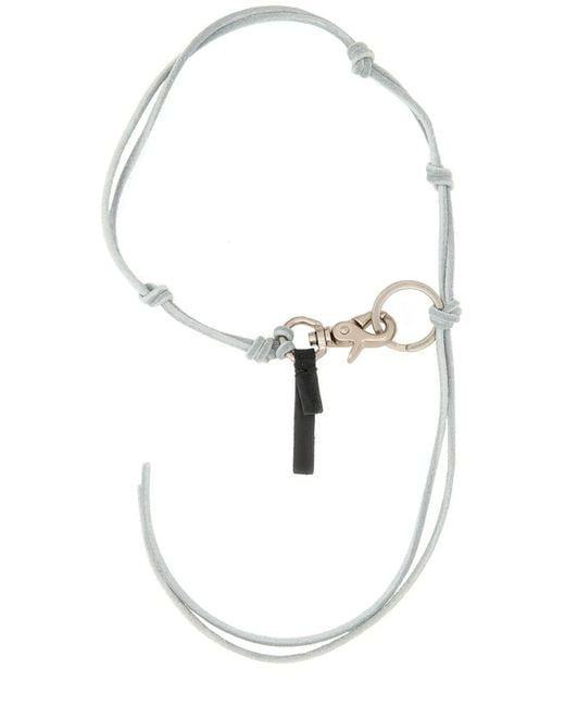 Our Legacy White Leather Keychain for men