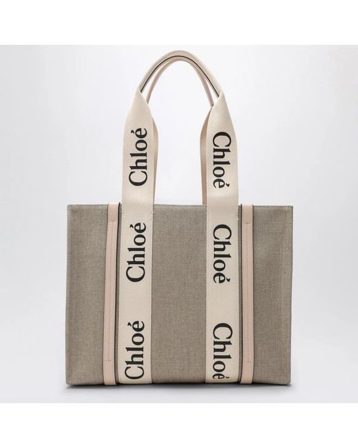 Chloé Natural Medium Woody Tote Bag