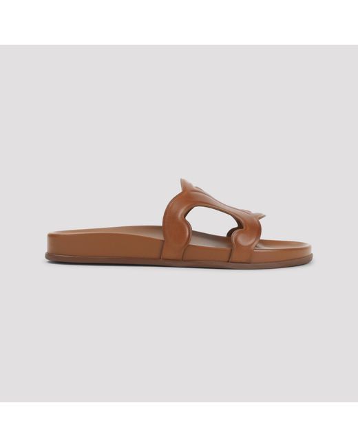 Céline Brown Tan Triomphe Slide