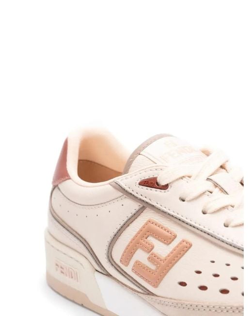 Fendi Pink Match Leather Sneakers