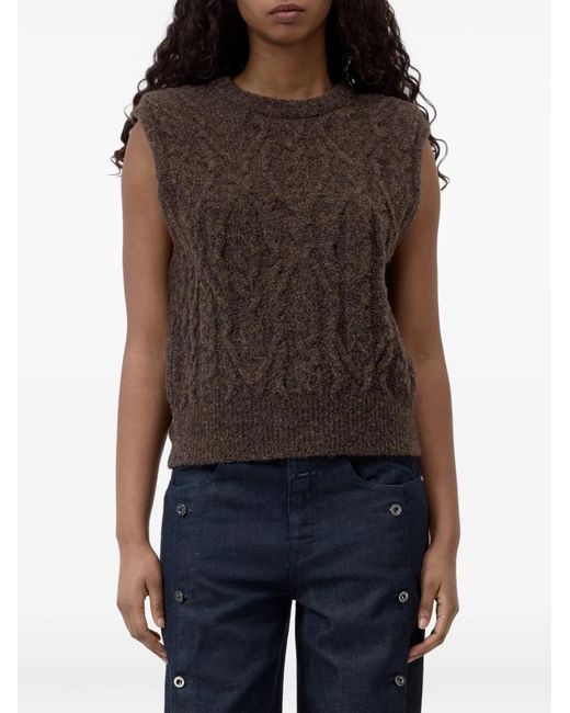 Closed Brown Crew Neck Sleeveless