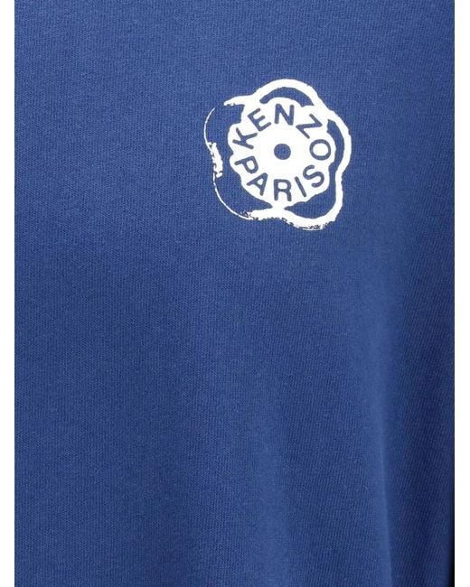 KENZO Blue "Gots Boke Flower 2.0 Relax" Long Sleeves T-Shirt for men