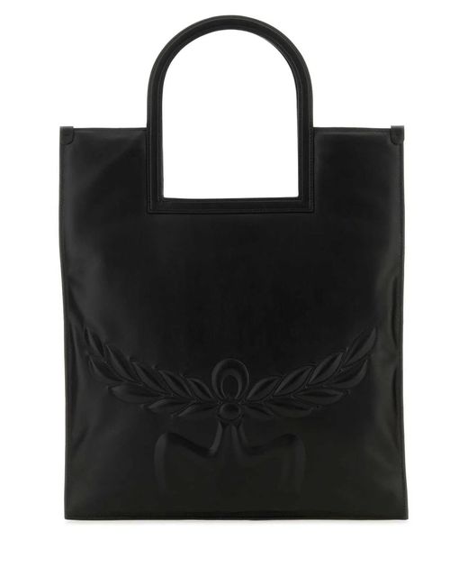 MCM Black Nappa Leather Aren Shopping Bag