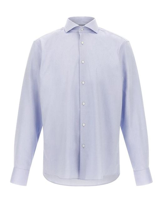 Boss White Oxford Cotton Shirt for men