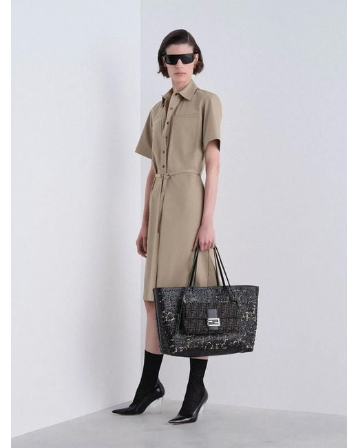 Fendi Natural Cotton Trench Dress